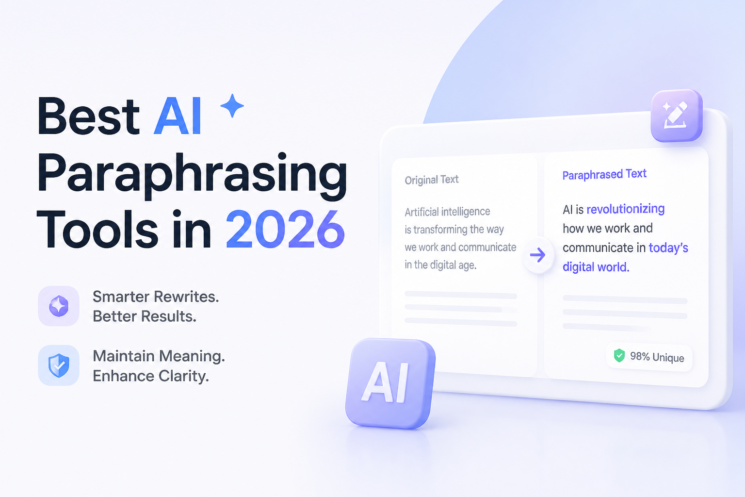 Best AI Paraphrasing Tools in 2026