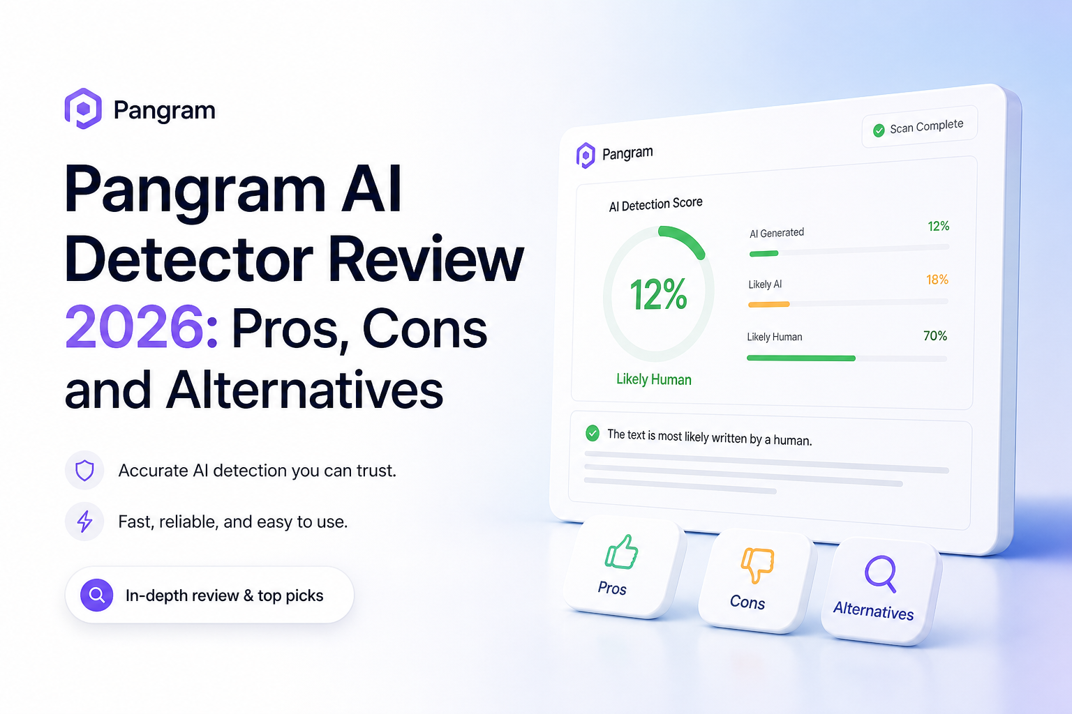 Pangram AI Detector Review 2026: Pros, Cons and Alternatives